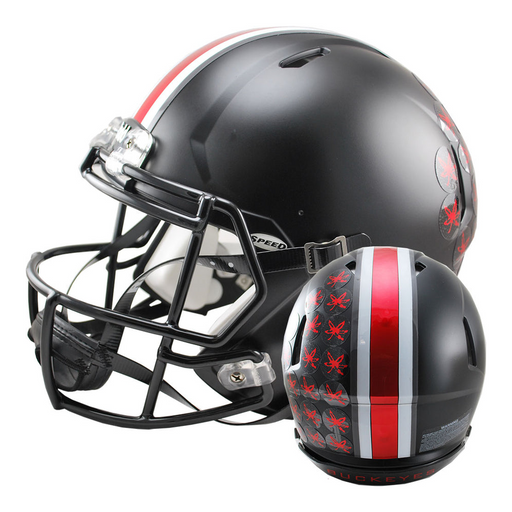 Ohio State Buckeyes Authentic Speed Helmet - Satin Black with Red Buckeyes - Game Day Treasures