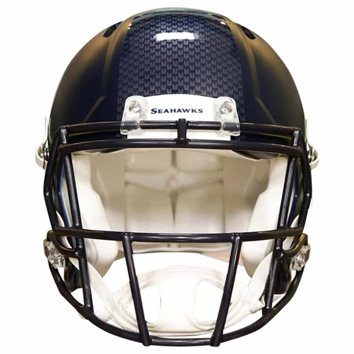 Seattle Seahawks Authentic Riddell Speed Helmet - Matte Navy - Game Day Treasures