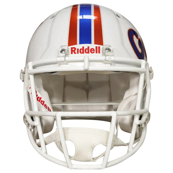 authentic florida gator football helmet Urban Meyer Autographed Gators Alternate Blue Riddell W/ 06 & 08 National Champs Beckett Witnessed field equipment comes straight from Gainesville Florida Gators Fanatics Authentic Team-Issued