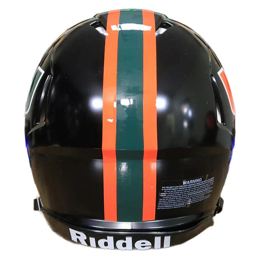 Miami Hurricanes Authentic Riddell Speed Helmet - Glossy Black - Game Day Treasures