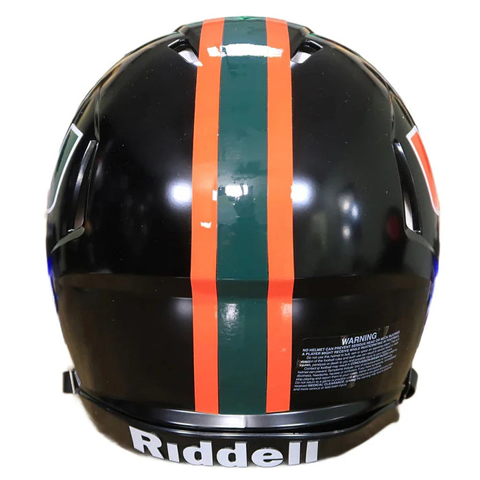 Miami Hurricanes Authentic Riddell Speed Helmet - Glossy Black - Game Day Treasures
