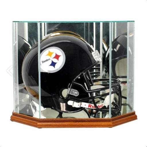 Octagon Helmet Display Case with Mirrors - Game Day Treasures