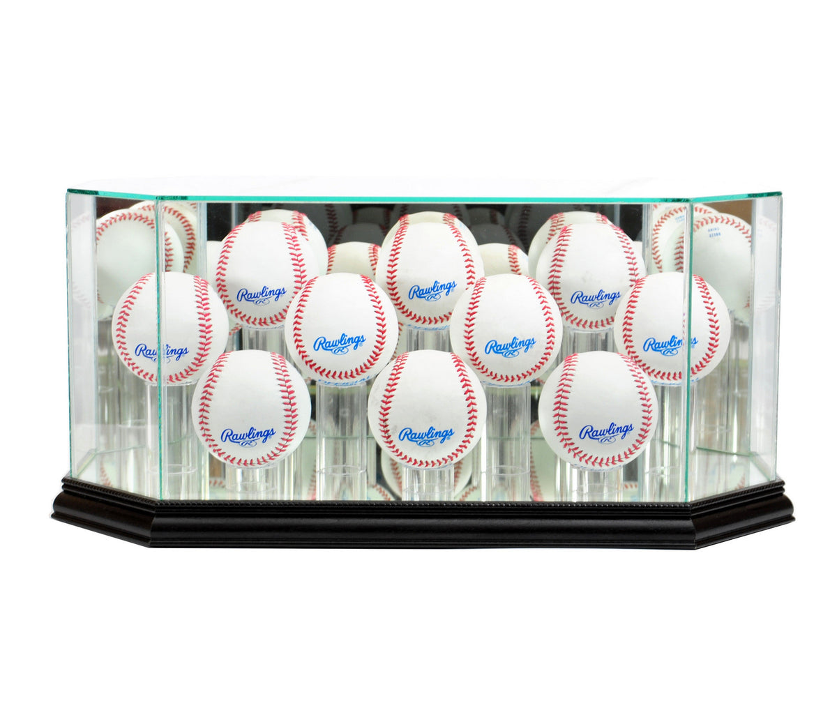 Computer Baseball Case 10 Ball Baseball Display Case with Mirror — Game Day Treasures