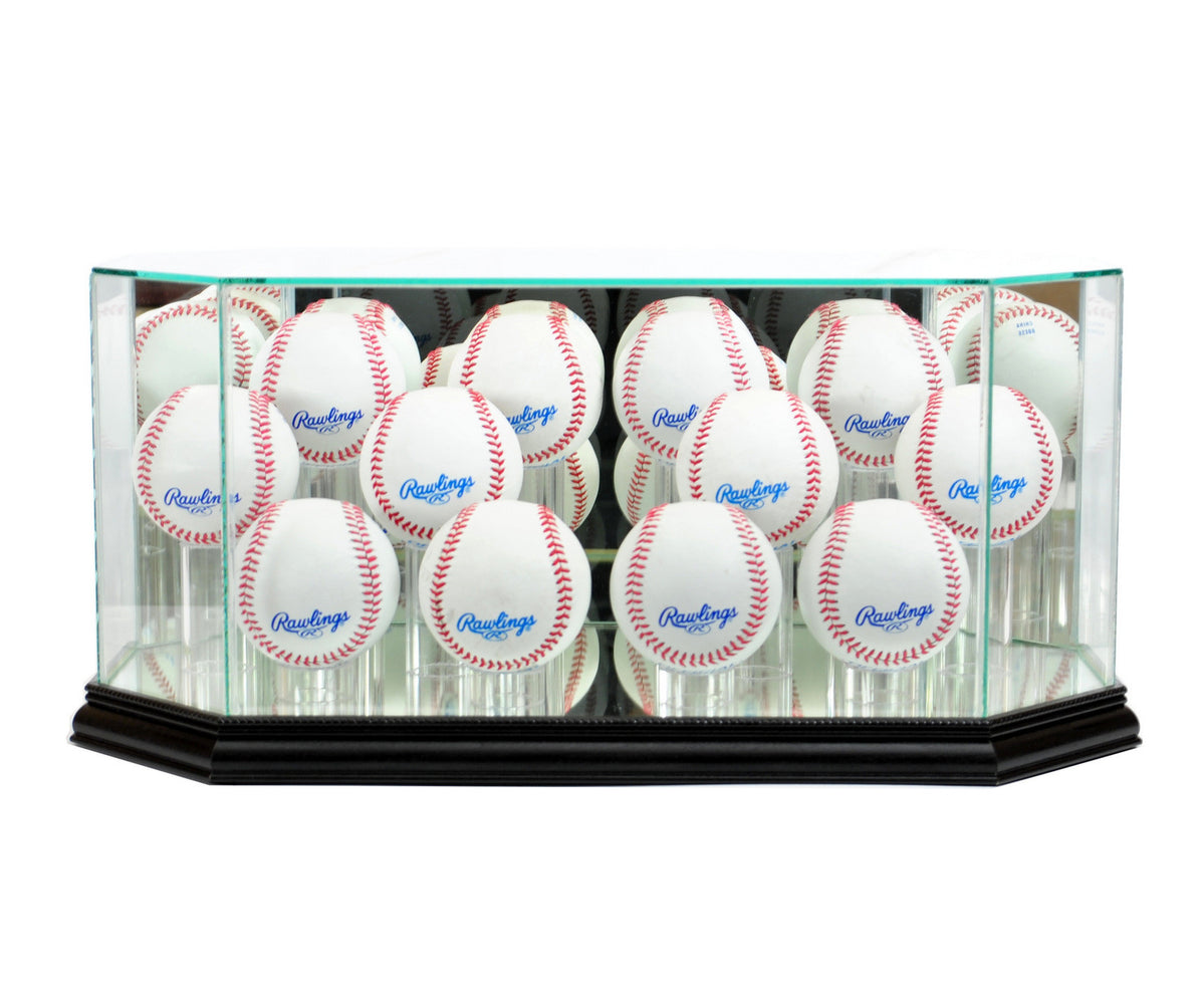 Computer Baseball Case 12 Ball Baseball Display Case with Mirror — Game Day Treasures