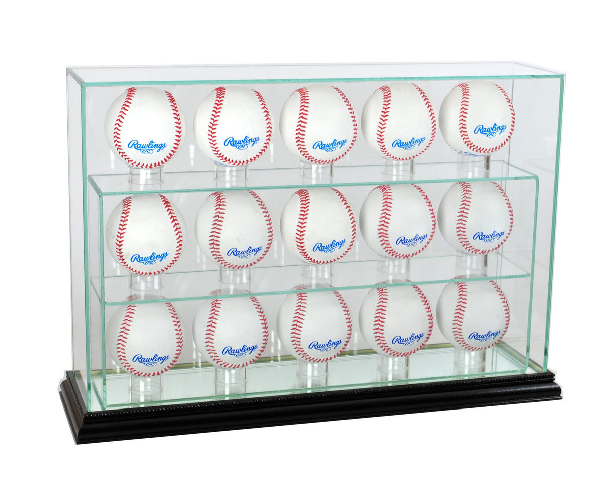 Computer Baseball Case 15 Ball Vertical Baseball Display Case — Game Day Treasures
