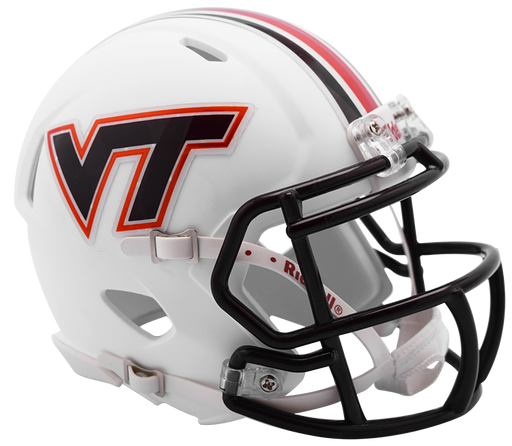 Virginia Tech Hokies White Riddell Mini Speed Helmet - Matte White