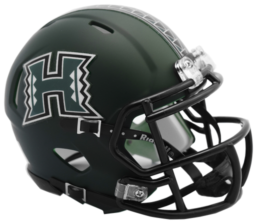 Hawaii Warriors Riddell Mini Speed Helmet - Matte Green 2017