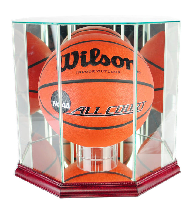 Octagon Full Size Basketball Display Case with Mirrors