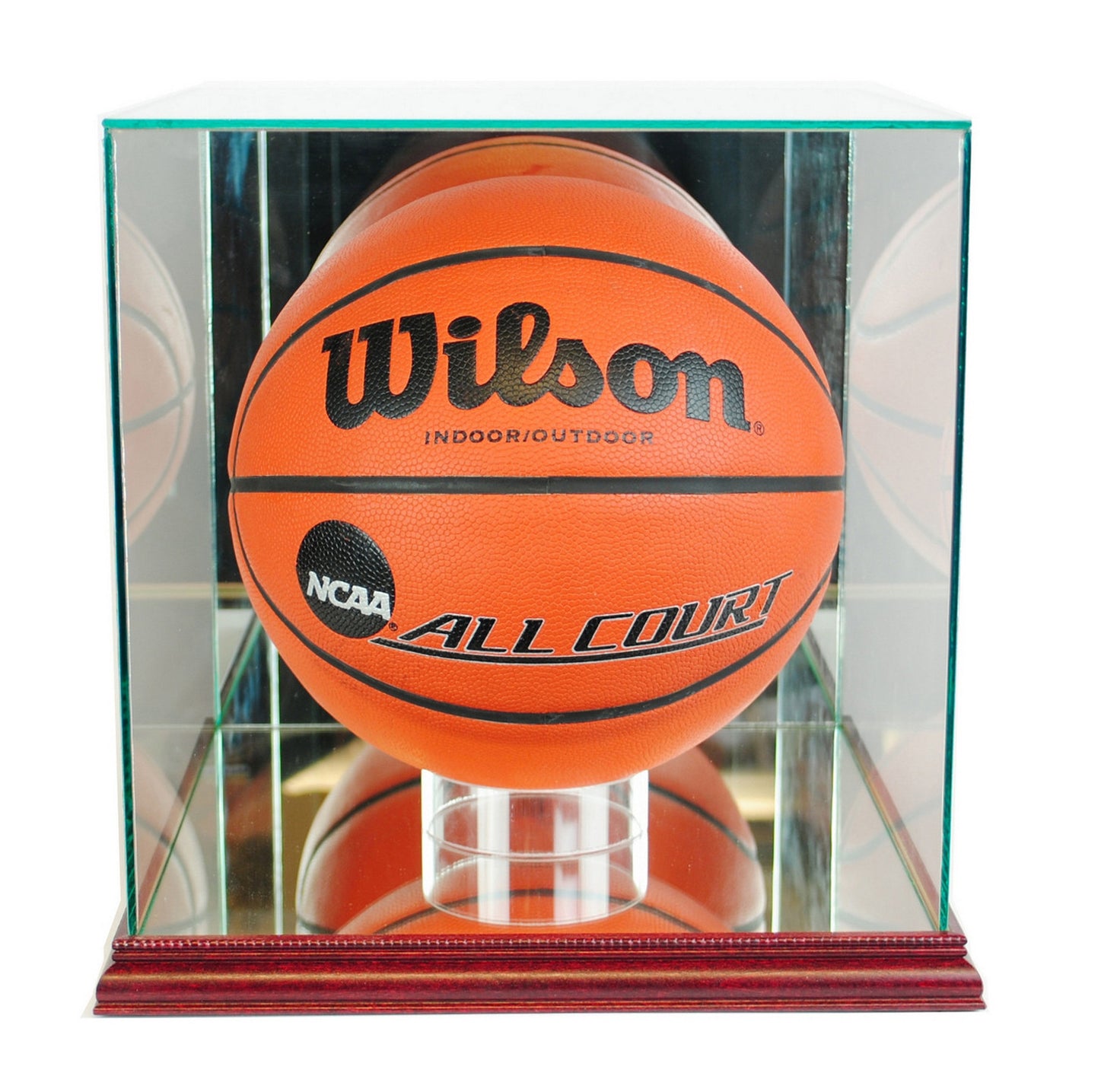 Retangle Full Size Basketball Display Case with Mirrors — Game Day