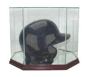 Octagon Batting Helmet Display Case with Mirrors