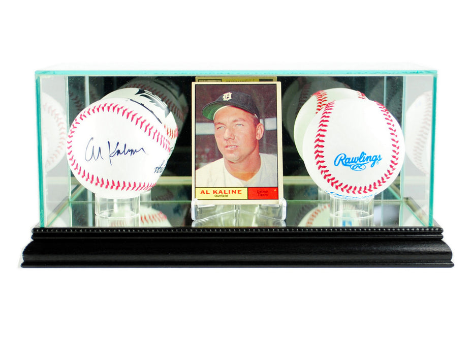 Card and Double Baseball Display Case with Mirrors