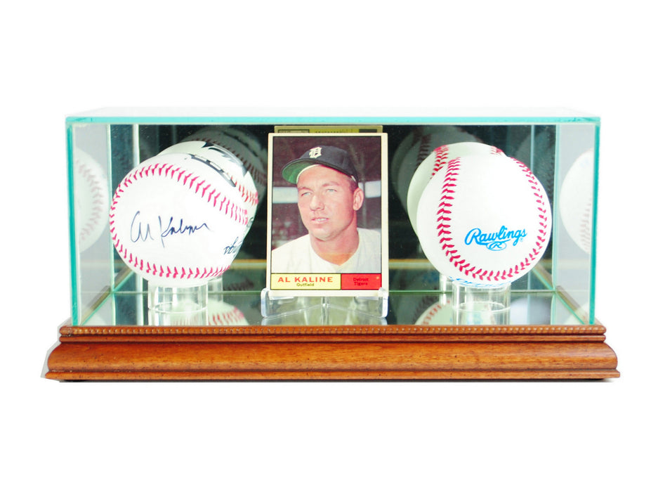 Card and Double Baseball Display Case with Mirrors
