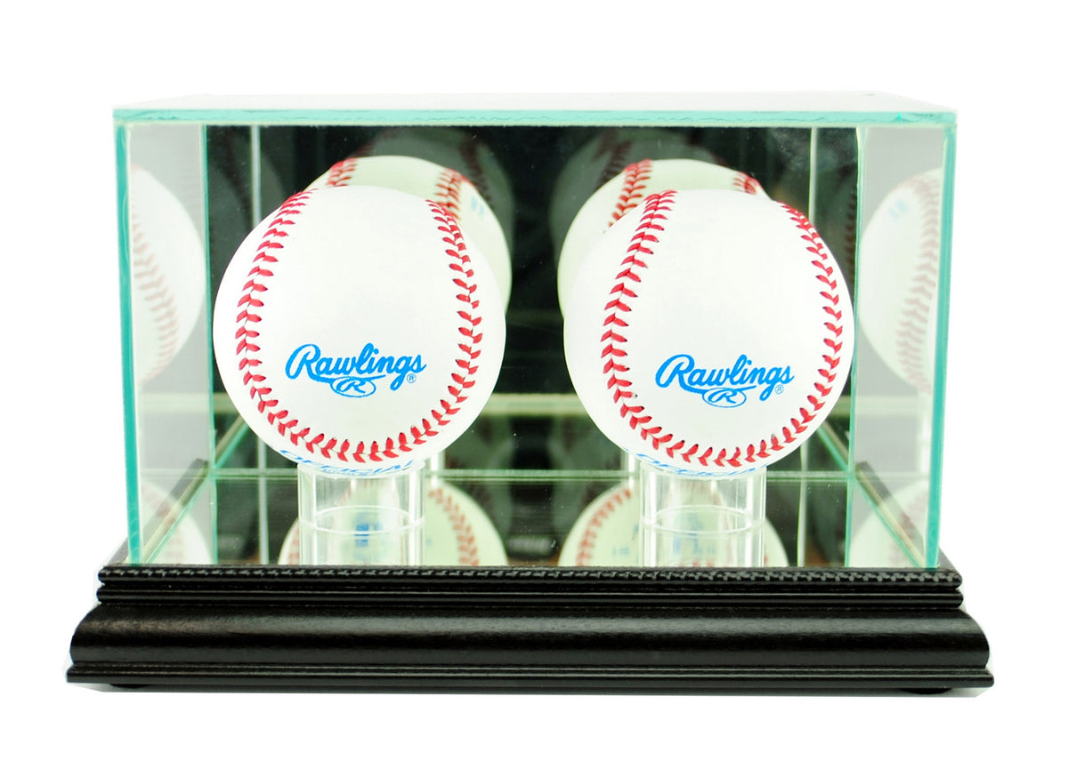 Computer Baseball Case 2 Ball Baseball Display Case with Mirror — Game Day Treasures