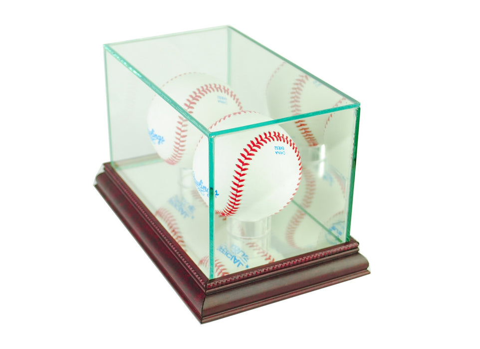 Double Baseball Display Case with Mirrors