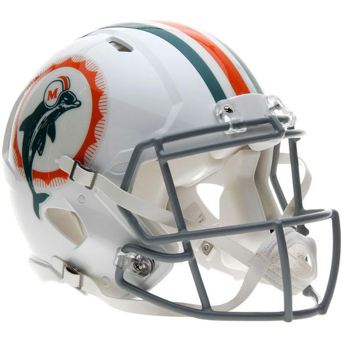 Miami Dolphins Authentic Full Size Throwback Speed Helmet - 1972