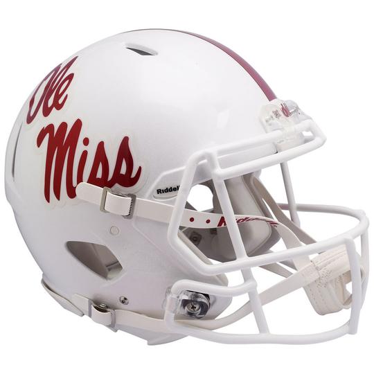 Mississippi (Ole Miss) Rebels Authentic Full Size Speed Helmet - White Metallic