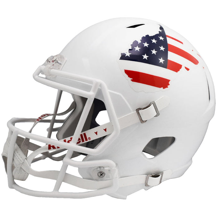 West Virginia Mountaineers Replica Full Size Speed Helmet - Stars and Stripes