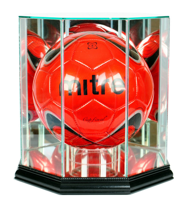 Octagon Soccer Ball Display Case with Mirrors