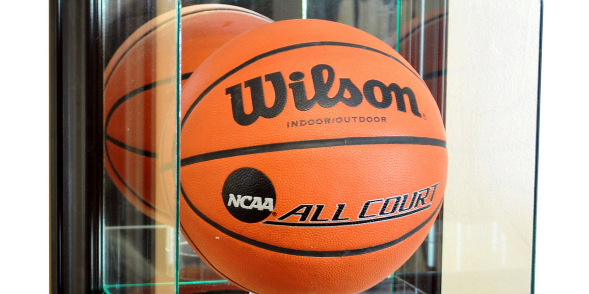 Wall Mounted Basketball Display Case with Mirrors — Game Day Treasures
