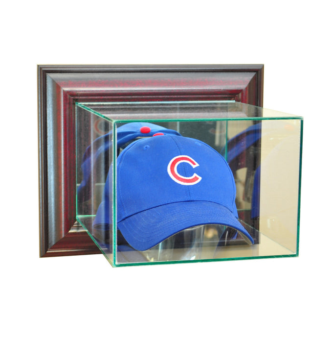 Wall Mounted Hat Display Case with Mirrors