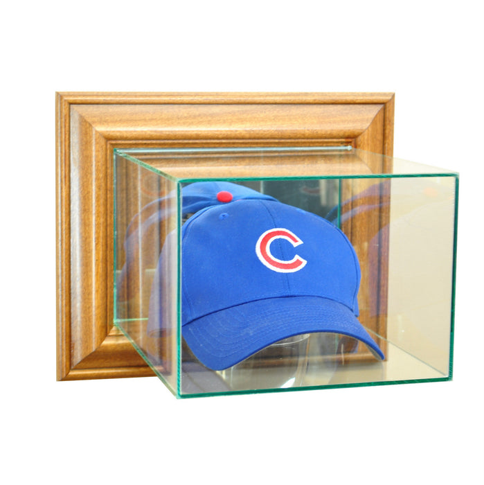 Wall Mounted Hat Display Case with Mirrors