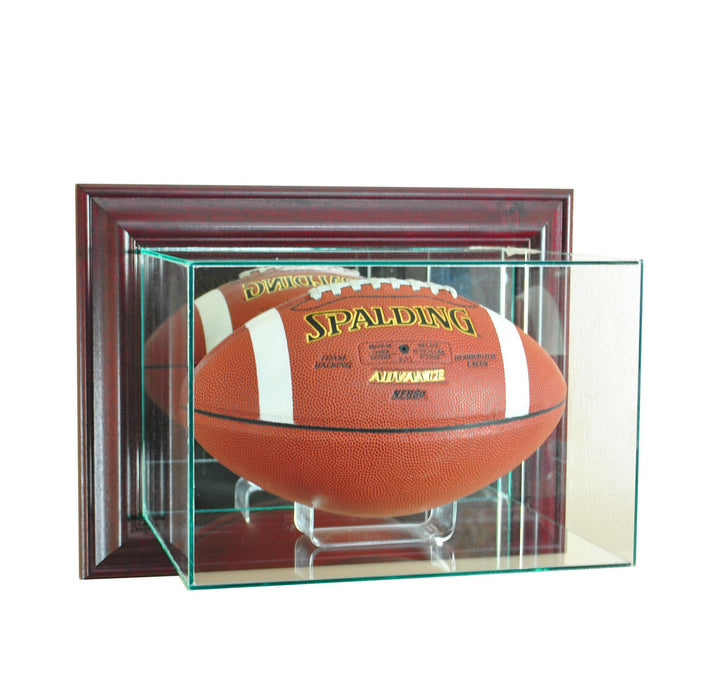 Wall Mounted Football Display Case with Mirror
