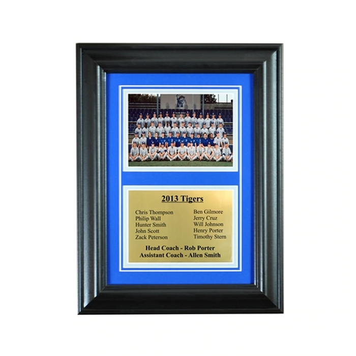 Wall Mounted Picture Frame for 5x7 and Engraving Plate for Team Award