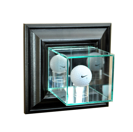 Wall Mounted Golf Ball Display Case with Mirrors