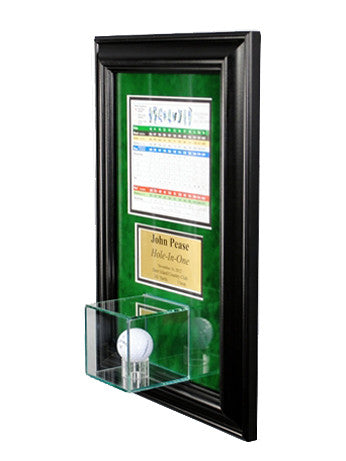 Wall Mounted Golf Display Case with Scorecard and Engraving