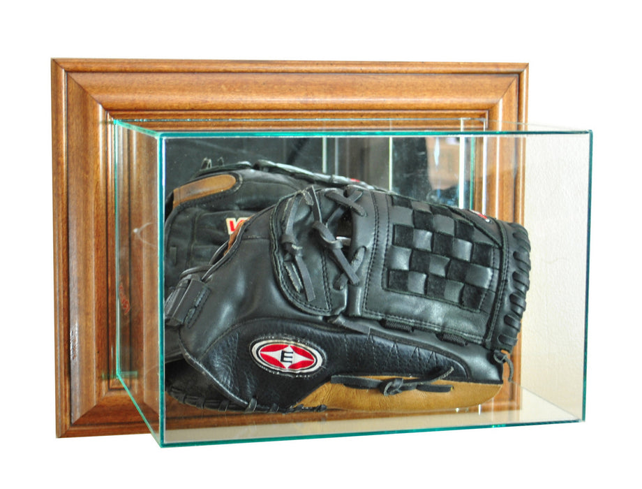 Wall Mounted Baseball Glove Display Case with Mirrors