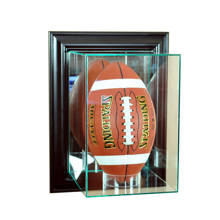 Wall Mounted Vertical Football Display Case with Mirrors