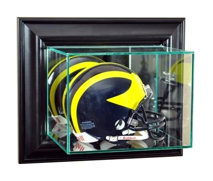 Wall Mounted Mini Helmet Display Case with Mirrors