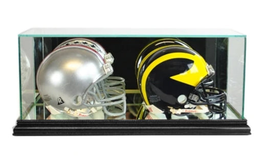 case for football helmet Double Mini Football Helmet Display Case with Mirrors — Game Day Treasures