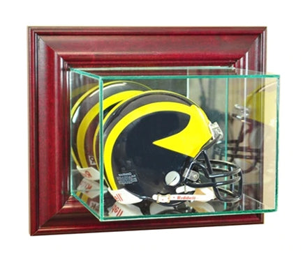 Wall Mounted Mini Helmet Display Case with Mirrors