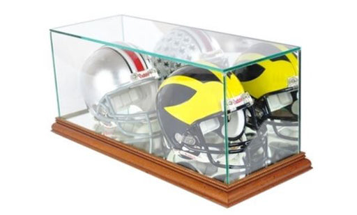 double helmet football Double Mini Football Helmet Display Case with Mirrors — Game Day Treasures