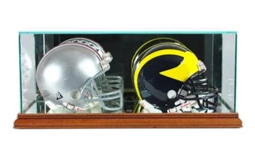 Double Mini Football Helmet Display Case with Mirrors — Game Day Treasures Double Mini Football Helmet Display Case with Mirrors — Game Day Treasures